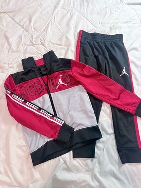 Jordan Kids' Red and Black Track Set - Jacket & Pants